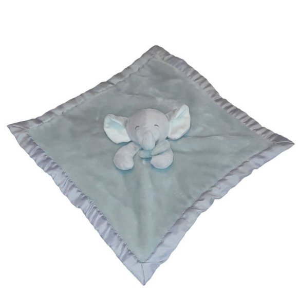 2018 Carter's Plush Elephant Closed Eyes Gray Security Blanket Lovey 14.5" - Picture 1 of 5